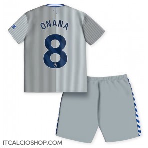 Everton Amadou Onana #8 Terza Maglia Bambino 2023-24 Manica Corta (+ Pantaloni corti)